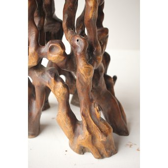 根木台 盆栽卓 木彫自然木　X297 