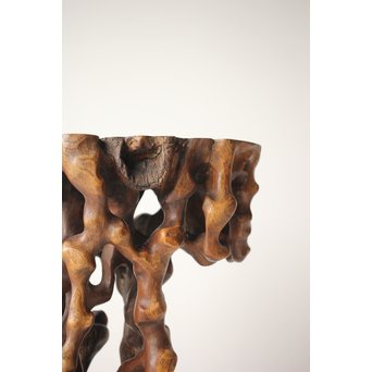 根木台 盆栽卓 木彫自然木　X297 