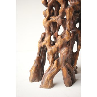 根木台 盆栽卓 木彫自然木　X297 