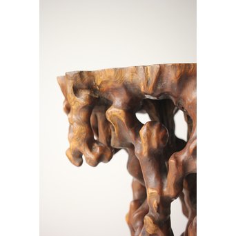 根木台 盆栽卓 木彫自然木　X297 