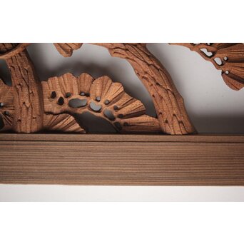 神代杉框の堅木彫欄間 2枚1組　R0103Y 