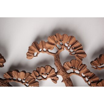 神代杉框の堅木彫欄間 2枚1組　R0103Y 