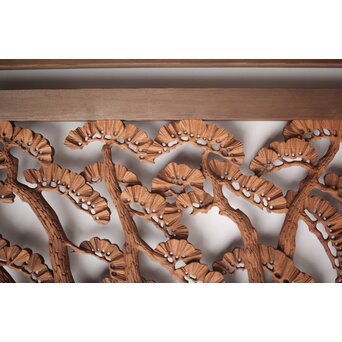 神代杉框の堅木彫欄間 2枚1組　R0103Y 