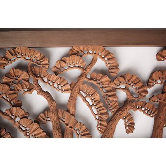 神代杉框の堅木彫欄間 2枚1組　R0103Y 