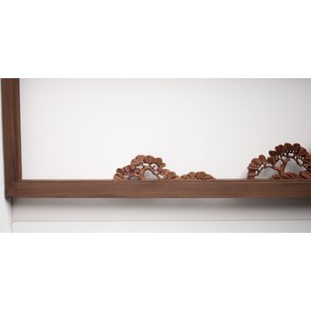 神代杉框の堅木彫欄間 2枚1組　R0103Y 