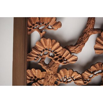 神代杉框の堅木彫欄間 2枚1組　R0103Y 