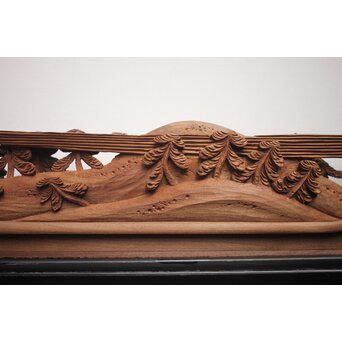 富士に龍 木彫欄間 2枚1組　R0104Y 