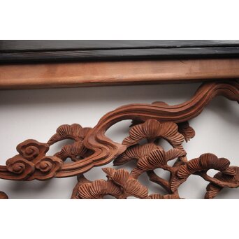 富士に龍 木彫欄間 2枚1組　R0104Y 