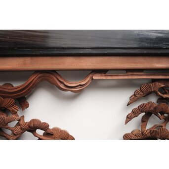 富士に龍 木彫欄間 2枚1組　R0104Y 