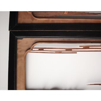 富士に龍 木彫欄間 2枚1組　R0104Y 