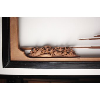 富士に龍 木彫欄間 2枚1組　R0104Y 