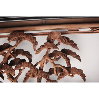 富士に龍 木彫欄間 2枚1組　R0104Y 