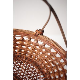 初代 田辺竹雲斎 一文字形手付 果物竹籠 二代識箱付　U252 