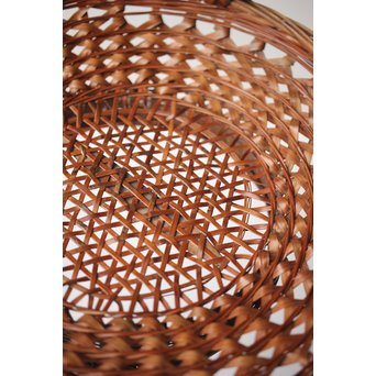 初代 田辺竹雲斎 一文字形手付 果物竹籠 二代識箱付　U252 