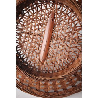 初代 田辺竹雲斎 一文字形手付 果物竹籠 二代識箱付　U252 