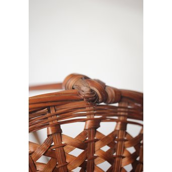 初代 田辺竹雲斎 一文字形手付 果物竹籠 二代識箱付　U252 