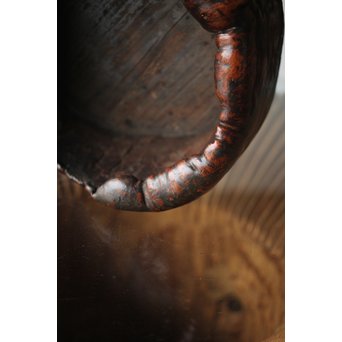 天然木 瘤木 煎茶盆  瓶掛　X299 