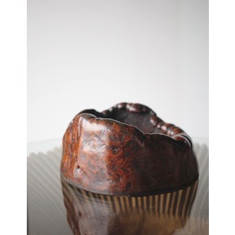 天然木 瘤木 煎茶盆  瓶掛　X299 