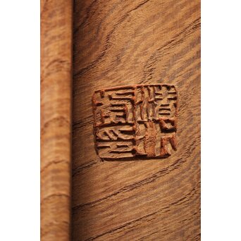 諏訪立川流宮彫か 清水虎銘 鶴亀吉祥堅木長尺木彫欄間 2枚1組　R0105Y 