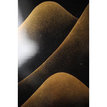 遠山蒔絵 研ぎ出し蒔絵丸盆 6枚1組　Q277 