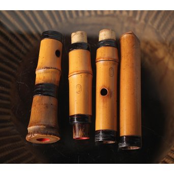 法具 江戸期 虚無僧尺八 「勇」在銘 三印 五穴　U254 