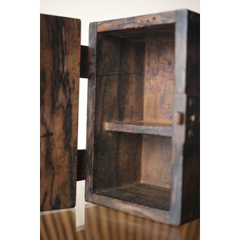 黒柿孔雀杢 印箱　X302 