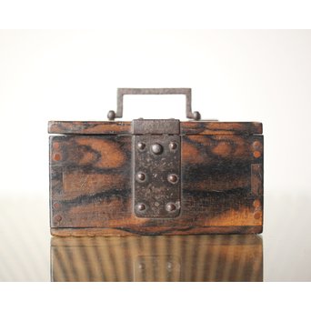 黒柿孔雀杢 印箱　X302 