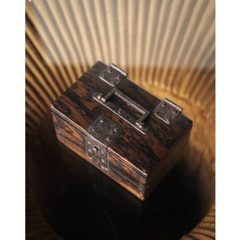 黒柿孔雀杢 印箱　X302 