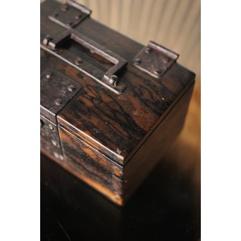 黒柿孔雀杢 印箱　X302 