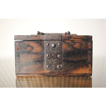 黒柿孔雀杢 印箱　X302 