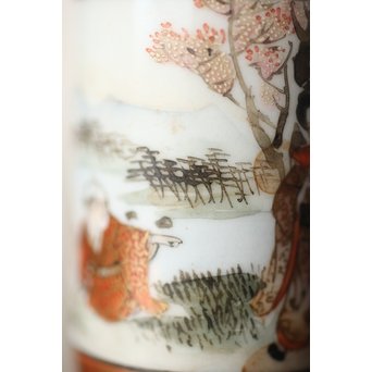 松原製 九谷 毛筆彩色 茶巾筒　P253 