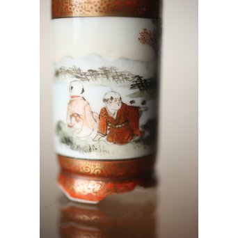 松原製 九谷 毛筆彩色 茶巾筒　P253 