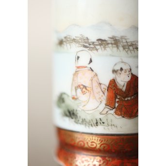 松原製 九谷 毛筆彩色 茶巾筒　P253 