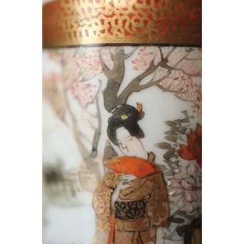 松原製 九谷 毛筆彩色 茶巾筒　P253 