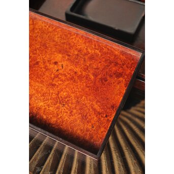 阿達祥山 楓瘤木 指物硯箱　X303 