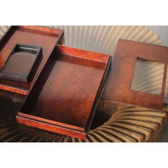 阿達祥山 楓瘤木 指物硯箱　X303 