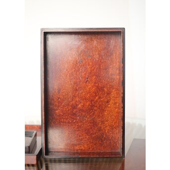 阿達祥山 楓瘤木 指物硯箱　X303 