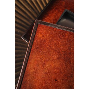 阿達祥山 楓瘤木 指物硯箱　X303 