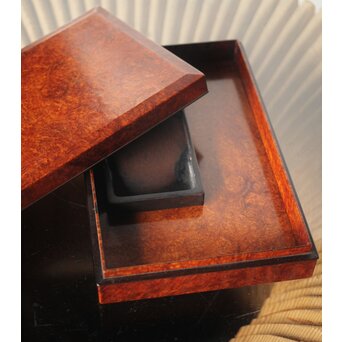 阿達祥山 楓瘤木 指物硯箱　X303 