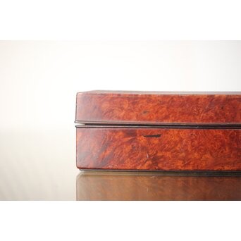 阿達祥山 楓瘤木 指物硯箱　X303 