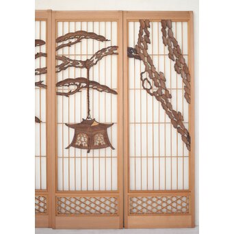 松に吊灯籠 書院 4枚1組　R0107Y 