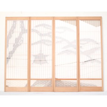 松に吊灯籠 書院 4枚1組　R0107Y 