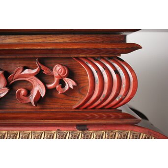 仏教美術 日蓮宗 幕末文化年号 総欅仏具前机　X304 