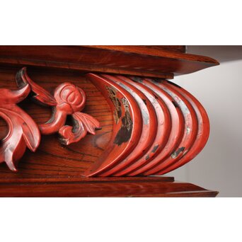 仏教美術 日蓮宗 幕末文化年号 総欅仏具前机　X304 