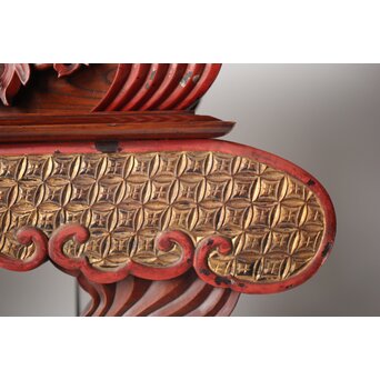 仏教美術 日蓮宗 幕末文化年号 総欅仏具前机　X304 