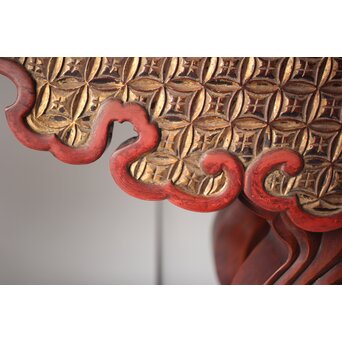 仏教美術 日蓮宗 幕末文化年号 総欅仏具前机　X304 