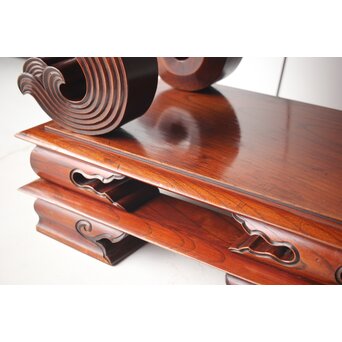 仏教美術 日蓮宗 幕末文化年号 総欅仏具前机　X304 