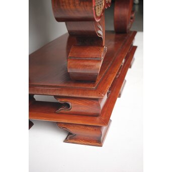 仏教美術 日蓮宗 幕末文化年号 総欅仏具前机　X304 