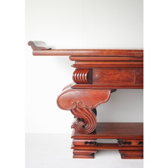 仏教美術 日蓮宗 幕末文化年号 総欅仏具前机　X304 