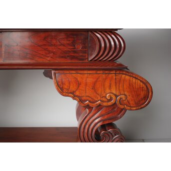 仏教美術 日蓮宗 幕末文化年号 総欅仏具前机　X304 